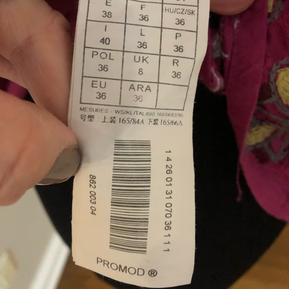 PROMOD embroidered boho tank size 6 - Picture 4 of 5